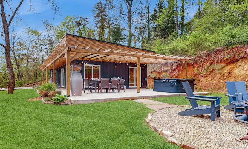 Mountain view home with a large patio and private hot tub | fire-pit | gas grill