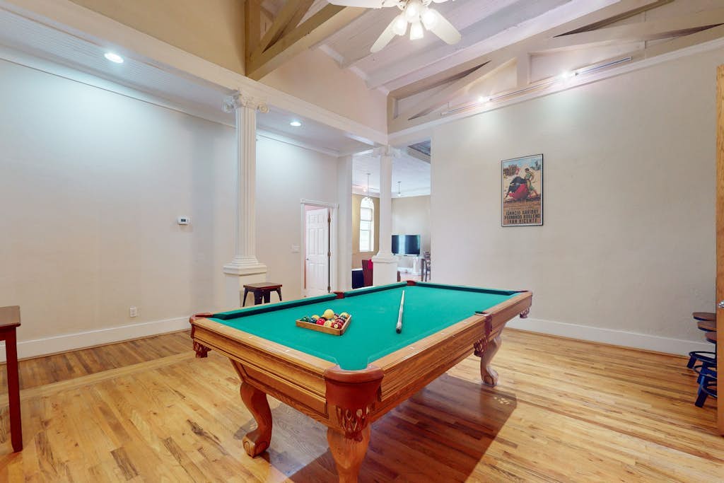 Relax riverside at this serene mountain getaway, complete with modern comfort.