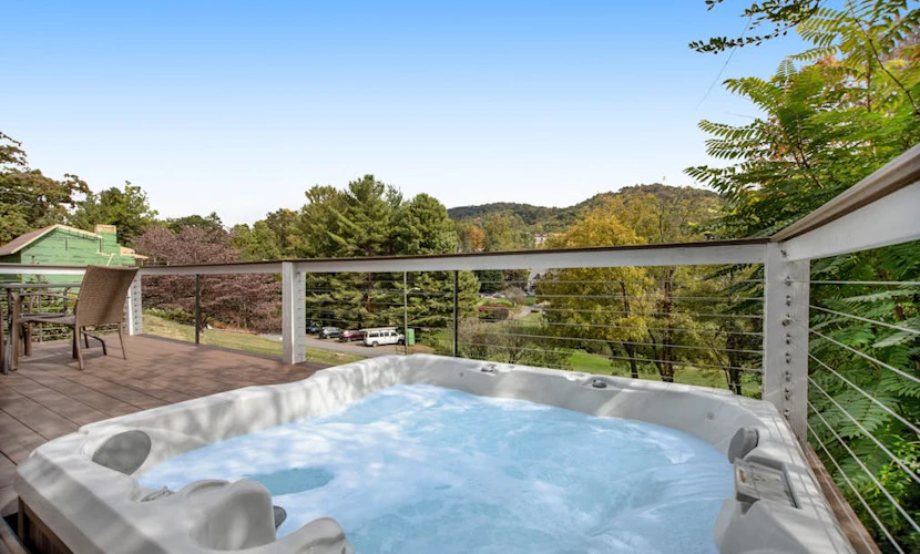 Mountain view retreat with deck, hot tub, & W/D - easy access to everything