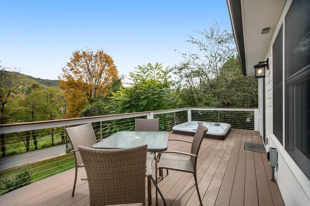 Mountain view retreat with deck, hot tub, & W/D - easy access to everything