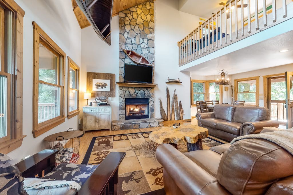 Mountain View Home w/ Private Hot Tub, Game Room, & Relaxing Creek on Property