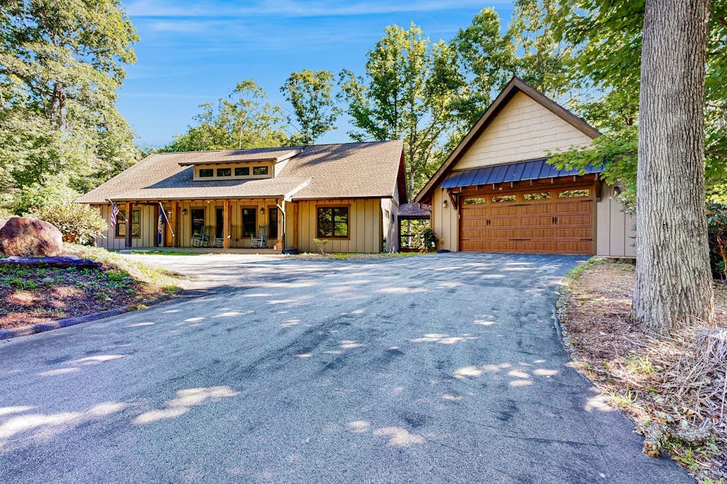 Custom Creekside Escape | Entertainers Deck & Wooded Views, Kids Play Zone