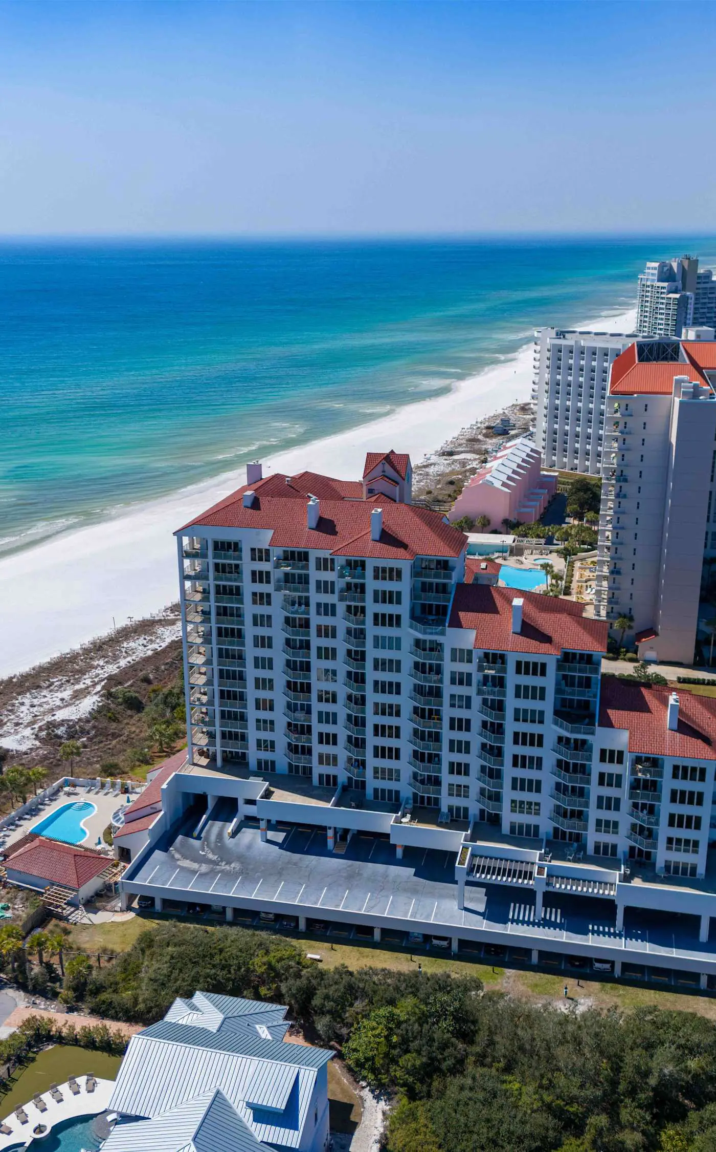 Spacious beachfront condo with gulf views