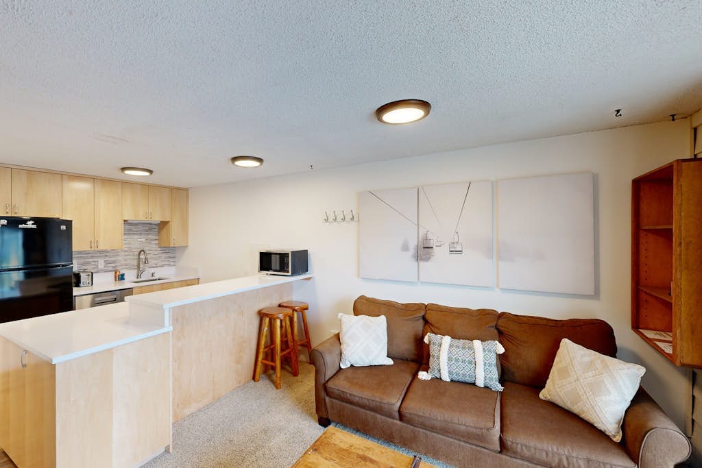 Dog-friendly mountain condo with fireplace & on-site sauna - walk to ski slopes