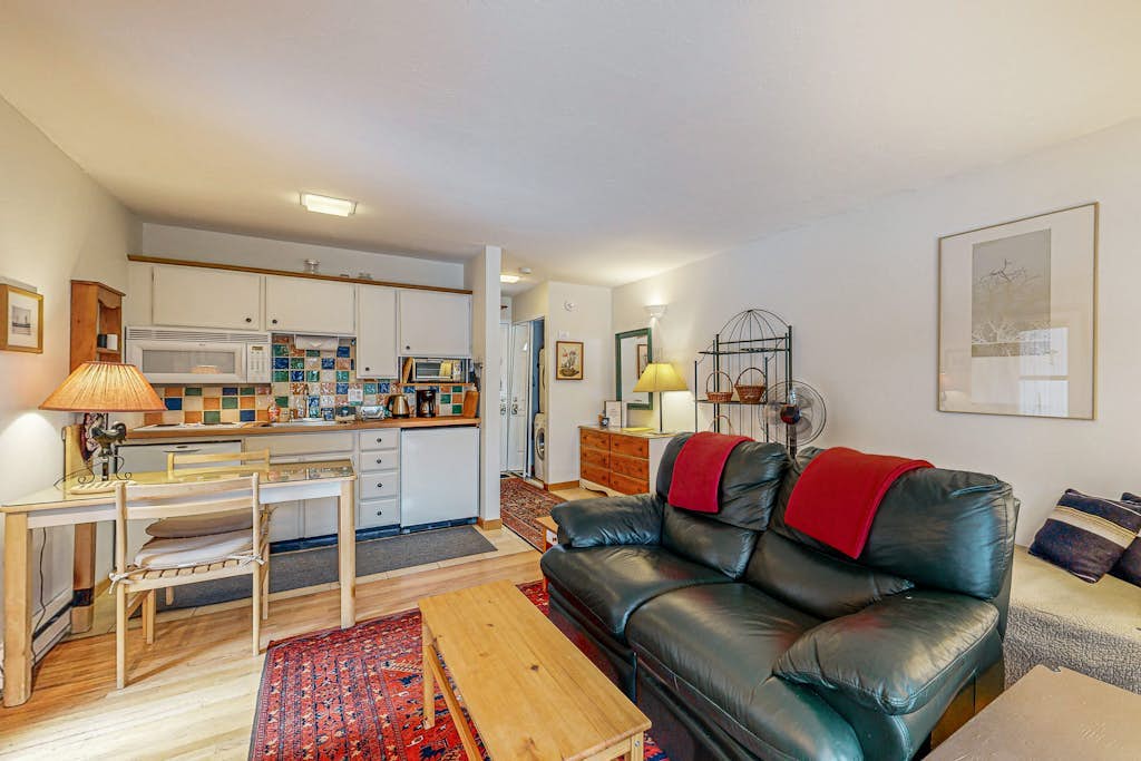 Mountain-view studio with patio - walk to Bald Mountain chairlifts