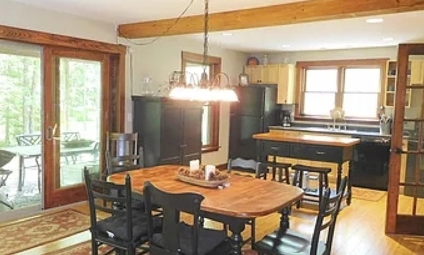 Spacious river home w/ pellet stove, outdoor dining area, fire pit, & BBQ grill