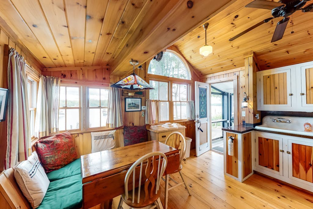 Lakefront cabin with shared firepit & access to Sebago Lake
