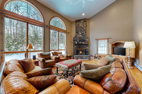 Expansive Retreat Near the Slopes with Media Room, Two Kitchens, Stone Fireplace
