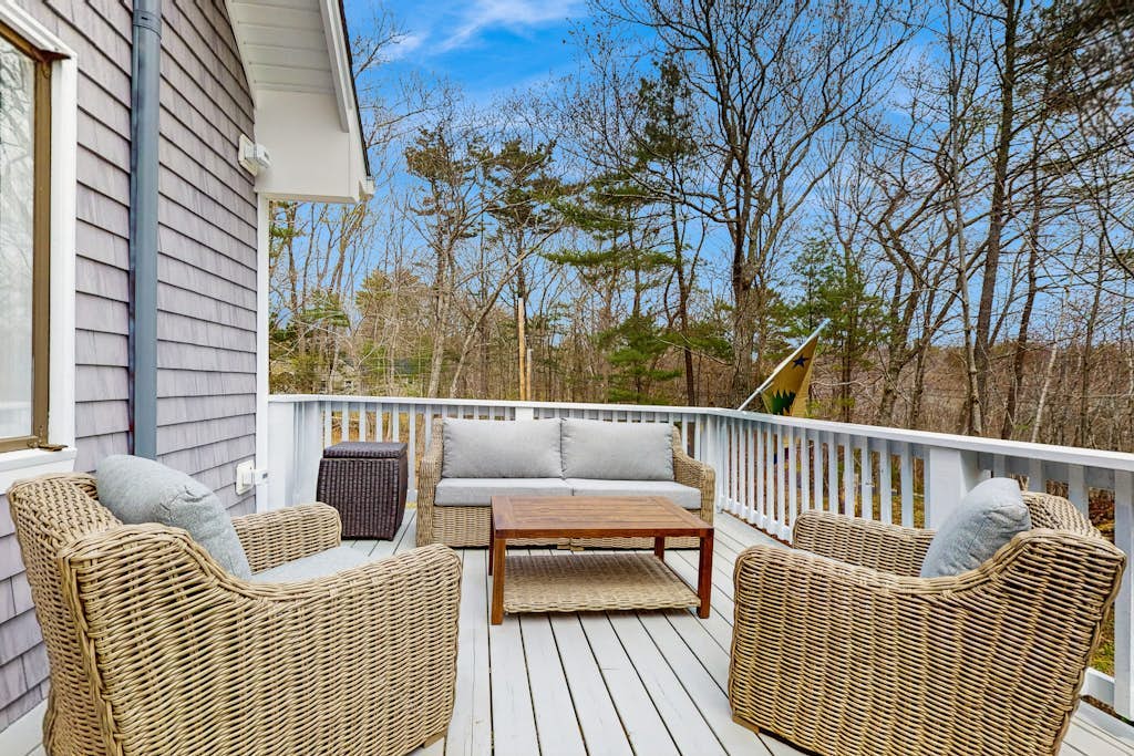 Inviting Home Near the Ocean with a  Deck, and Outdoor Fire Pit