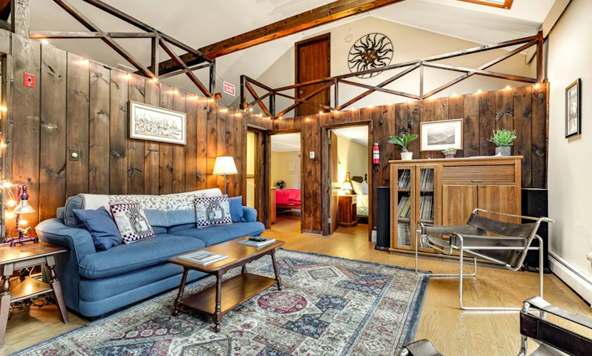 Dog-friendly cabin with forest setting, woodstove & deck - near Killington