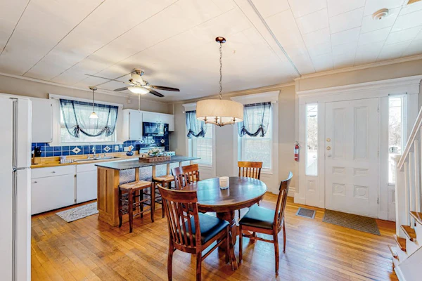 Spacious 2-story corporate rental duplex with large yard, 2 kitchens, fireplace