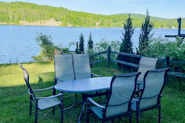Dog-friendly lakefront oasis with scenic patio & firepit - near skiing & golf