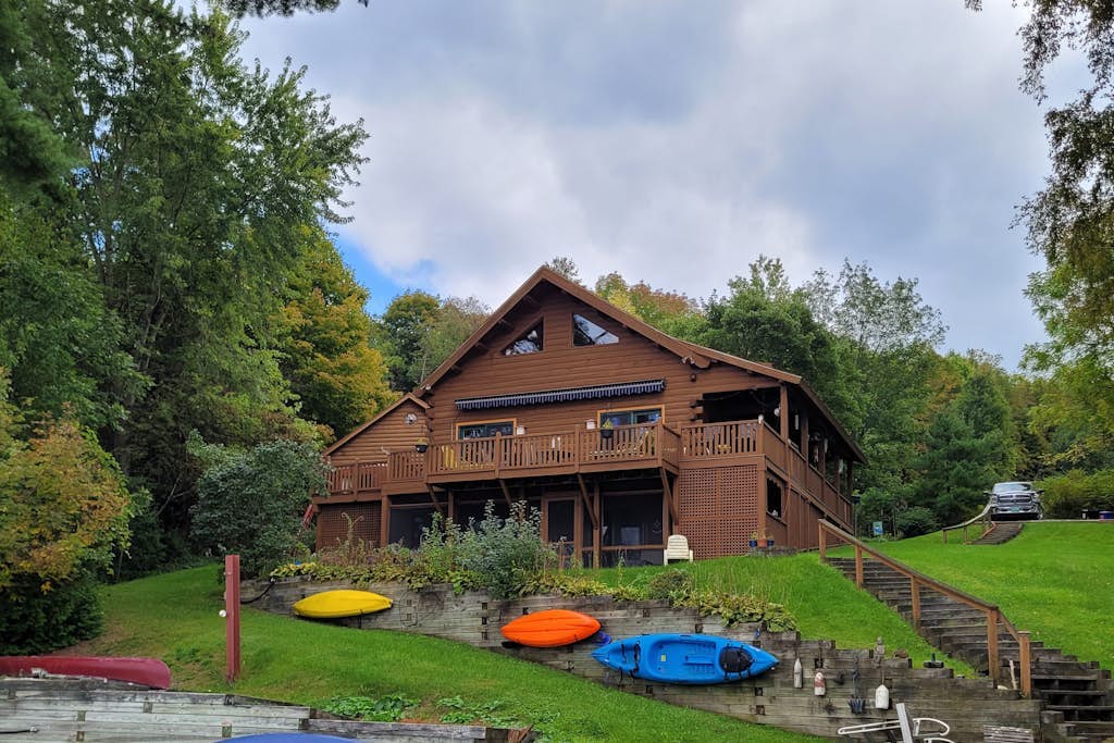 Incredible lakefront retreat with dock, generous deck, firepit, & amazing views