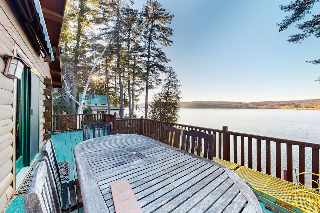 Incredible lakefront retreat with dock, generous deck, firepit, & amazing views