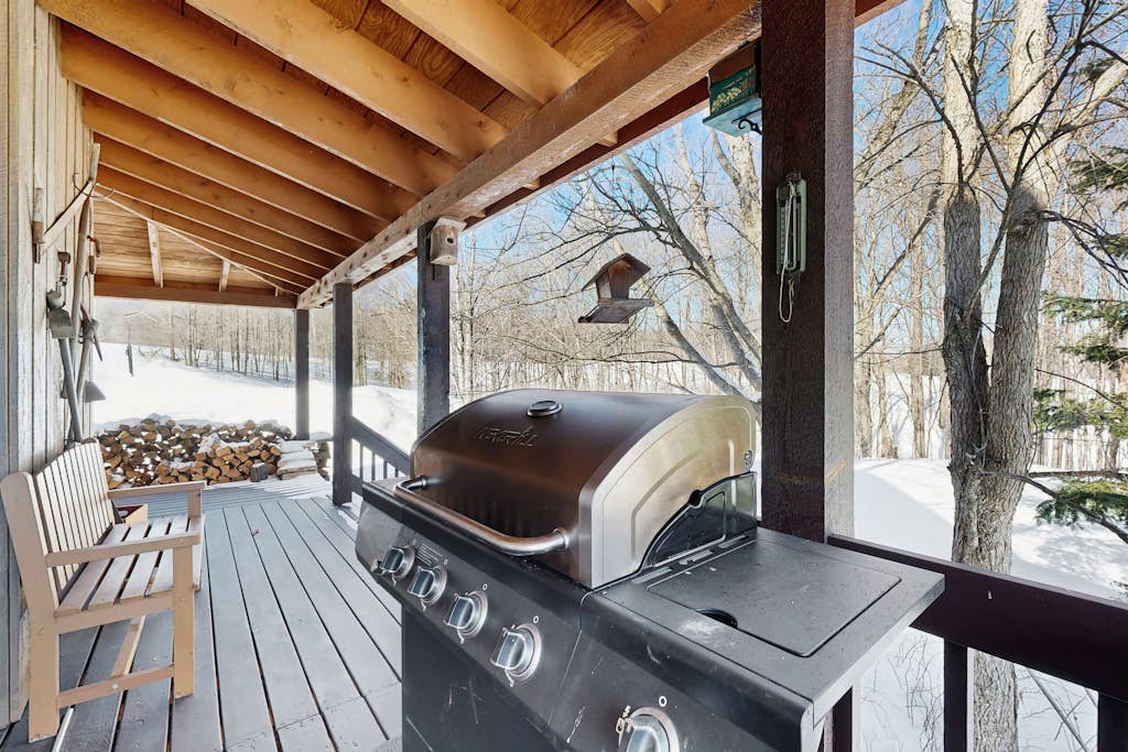 Cabin on 12 acres w/ valley views, sledding hills, bbq, firepit, w/d, wifi