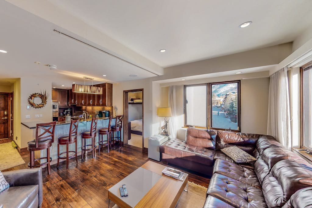 1 Block to Vail Mountain! Village Condo w/ Fireplace, Great Views & Shared Pool