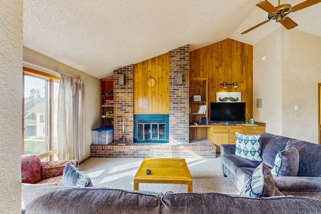 Cozy dog-friendly condo with fireplace, balcony and WiFi