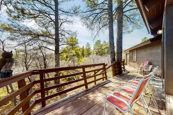 Dog-friendly home with indoor hot tub, fireplace, great views & pool access
