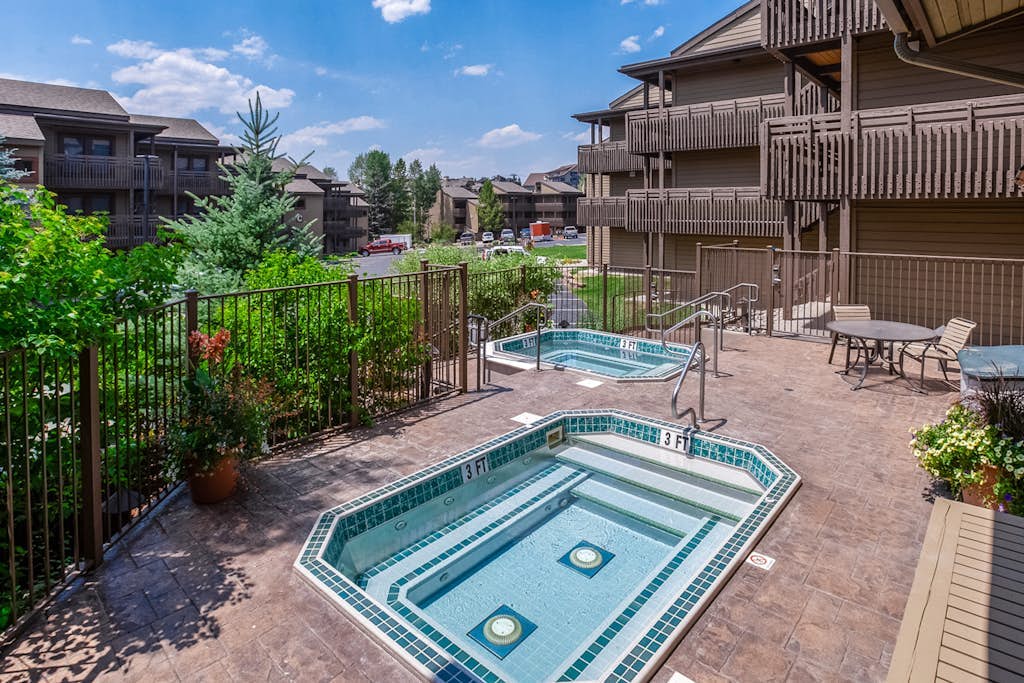 Classic Steamboat lodge-style condo with hot tubs & pool