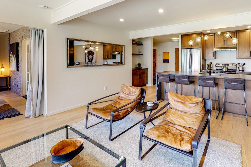 Ski view condo with wood fireplace & front deck