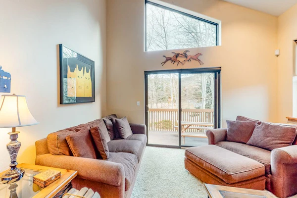 Four-story home w/furnished deck, gas fireplace, and private washer/dryer
