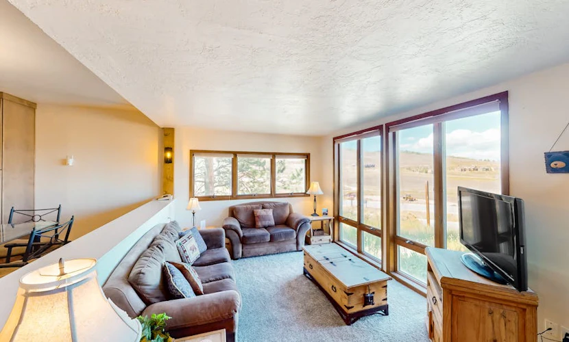 Condo with Fireplace & Outdoor Heated Pool