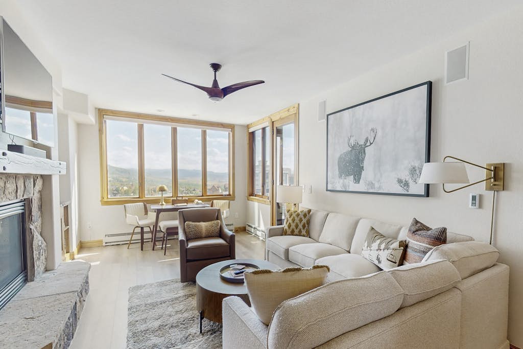 Ski-in/ski-out condo with mtn. & city views, central AC, & shared hot tub