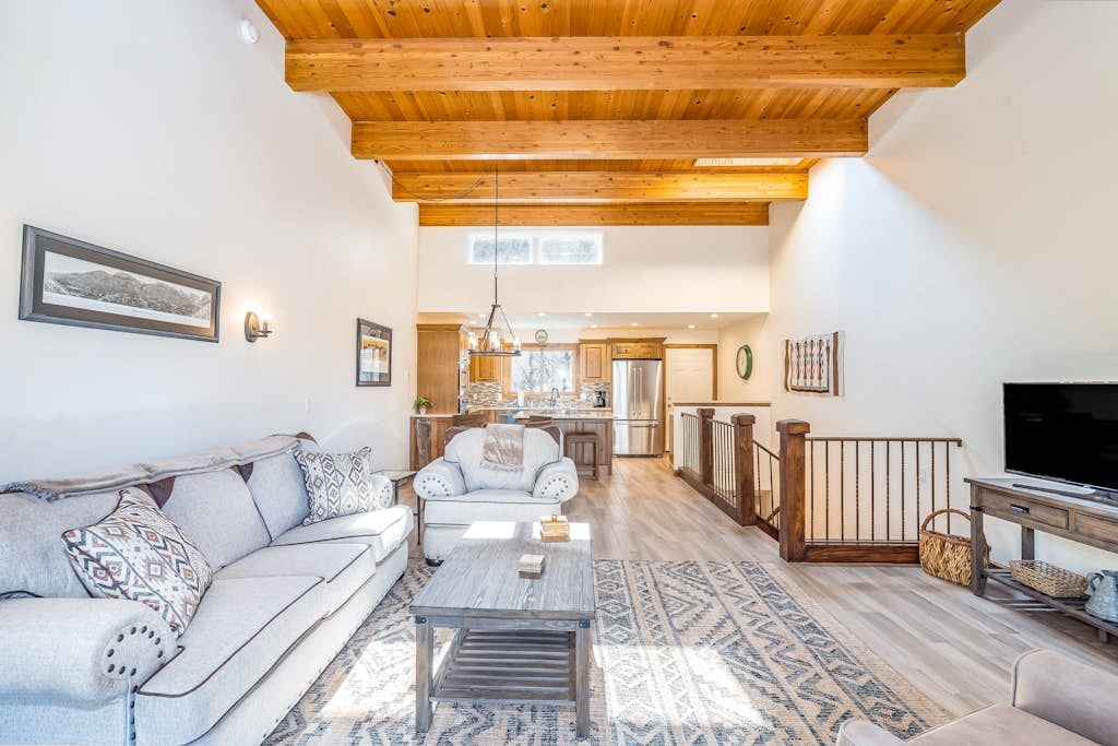 River-view condo with fireplace & hot tub - walk to gondola & Main St