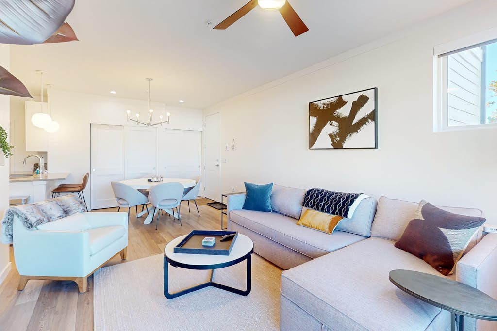 Ground-floor condo with private hot tub & heated 1-car garage with EV charger