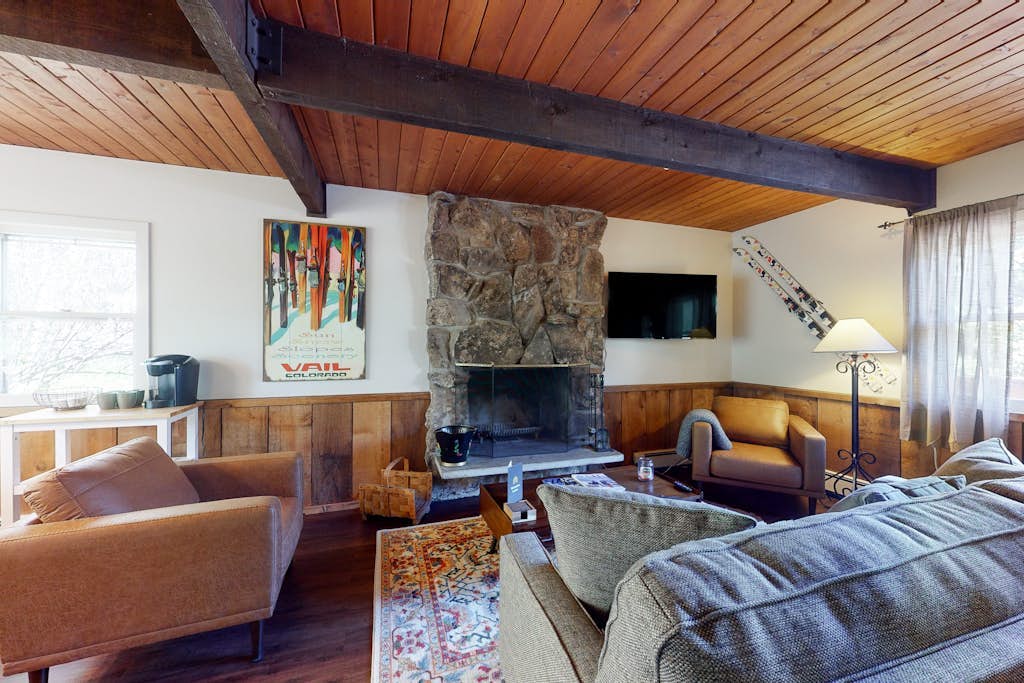 Quiet mountain-view condo with patio, fireplace & grill - walk to Vail bus