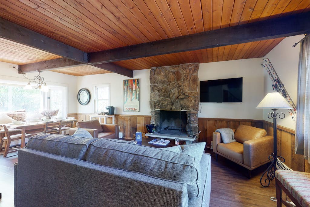 Quiet mountain-view condo with patio, fireplace & grill - walk to Vail bus