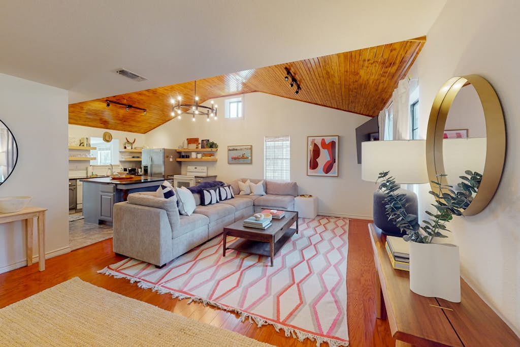 Dog-friendly waterfront home with dock, grill, water views, patio, washer/dryer
