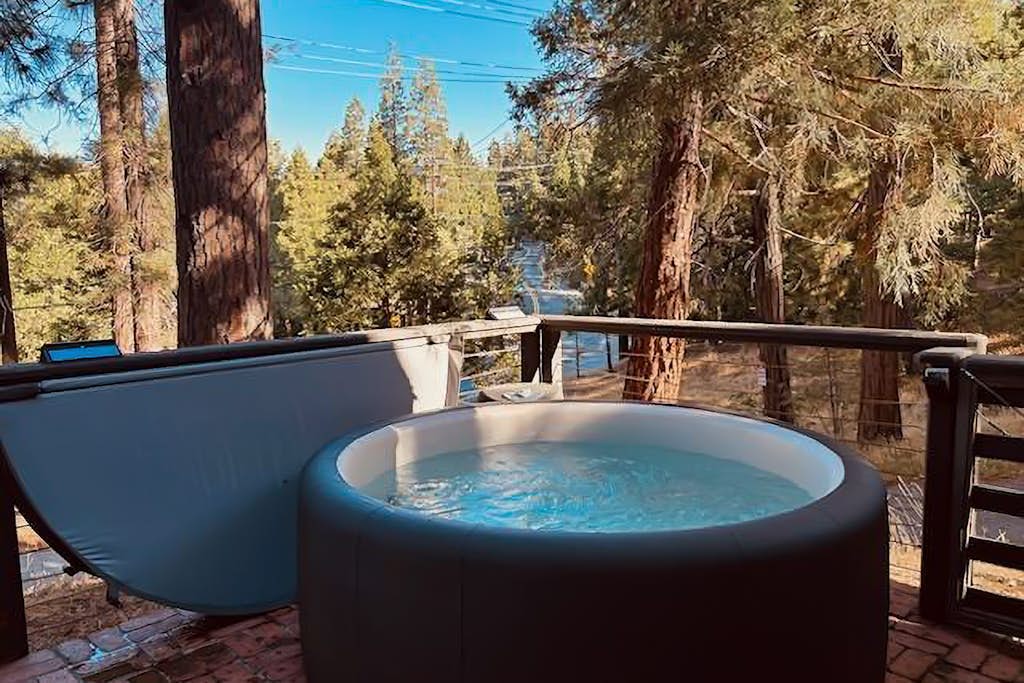 Serene cabin near Lake Arrowhead Village with wraparound deck & forest  views
