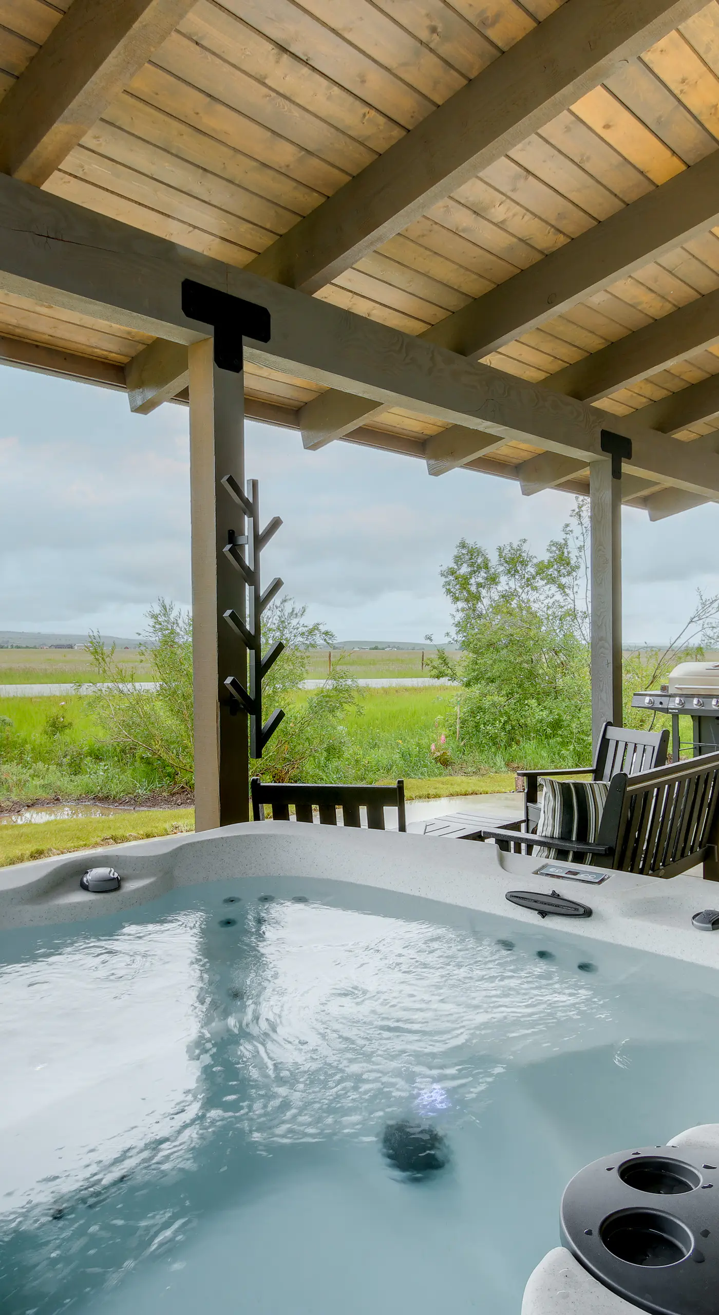 Hot Tub & Deck at Red Lodge Retreat