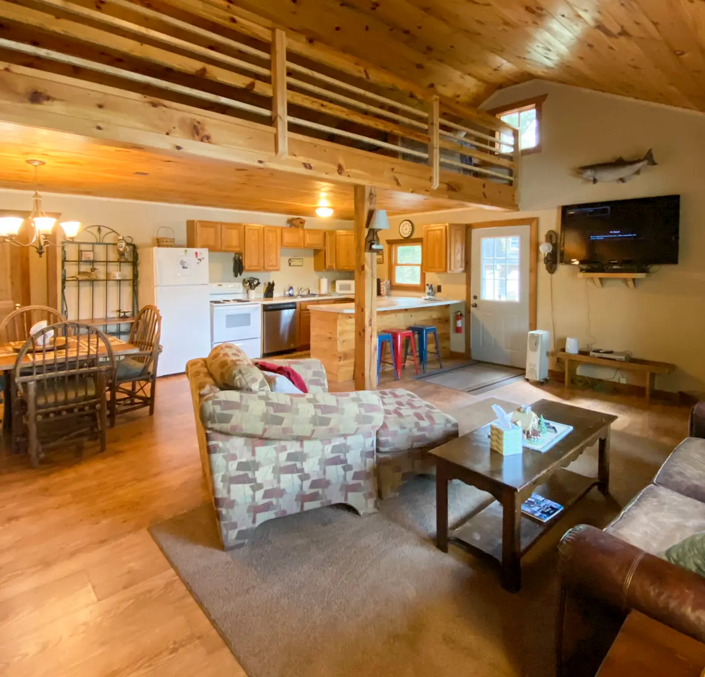 Burns Lake Cabin w/ Dock, Fire Pit, Rowboat & More