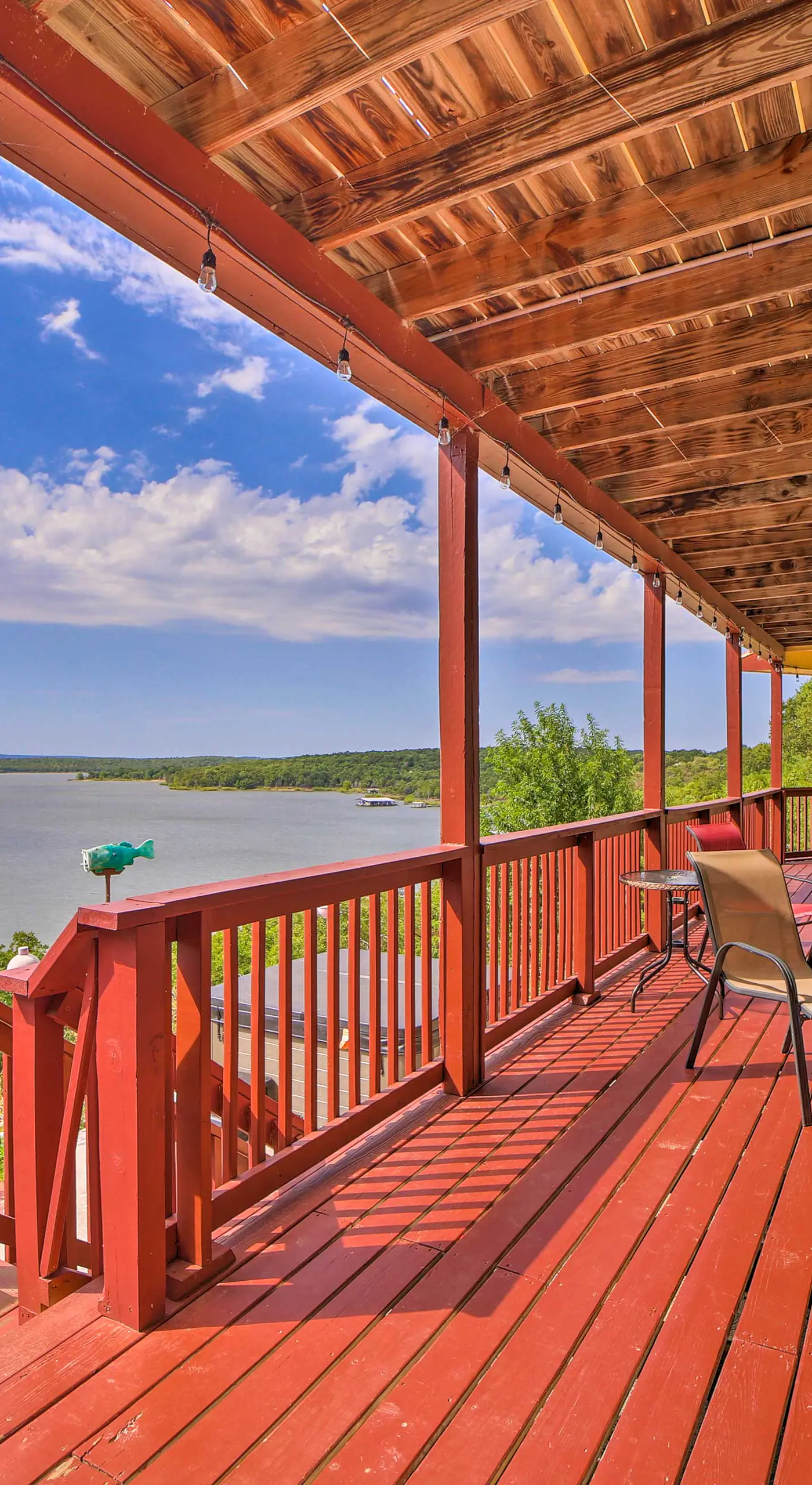 Waterfront Lake Eufaula Home: Multi-Level Balcony