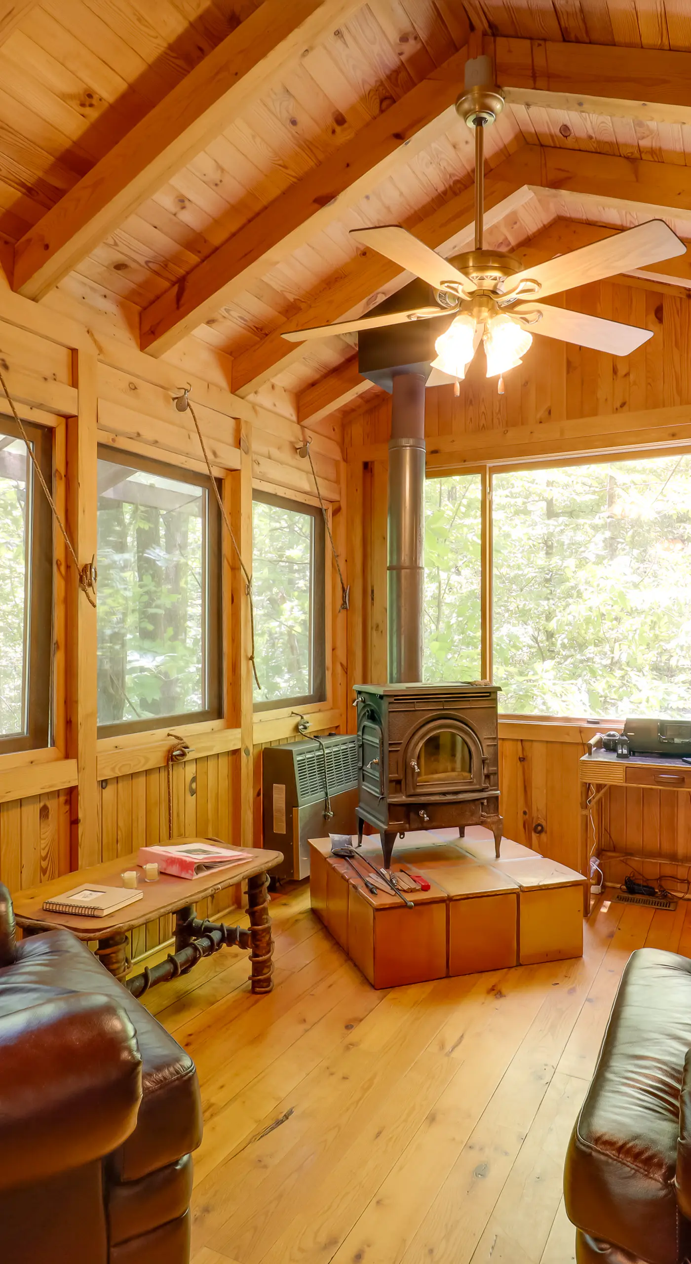 All-Season Sunroom + Hot Tub: Marion Cabin Retreat