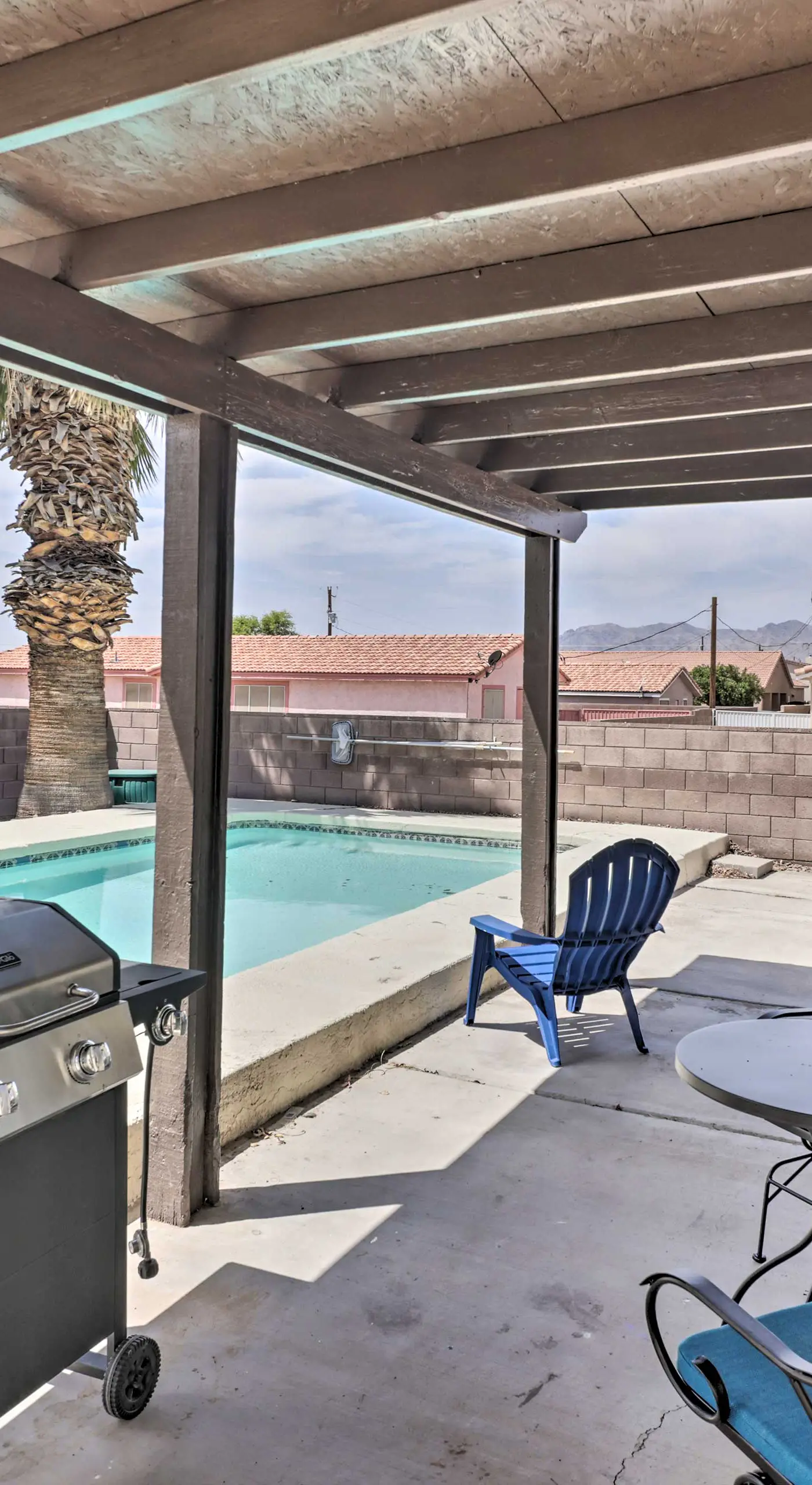 Covered Patio & Pool: Family Home in Bullhead City