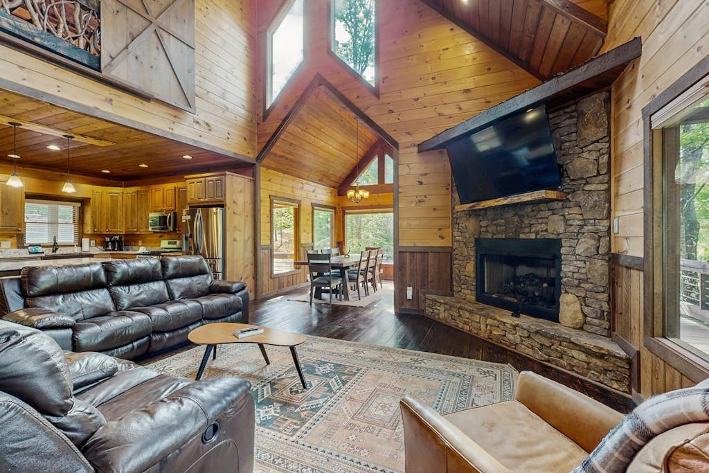 Gorgeous home with wraparound deck, private hot tub, and full bar