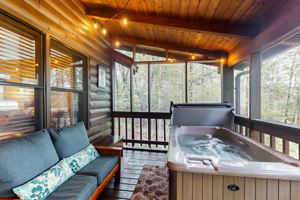 Quintessential cabin with hot tub, screened deck & dog-friendly fenced yard