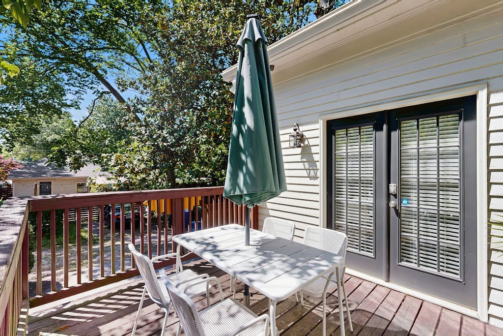 Music-inspired home with dog-friendly yard, deck & record player