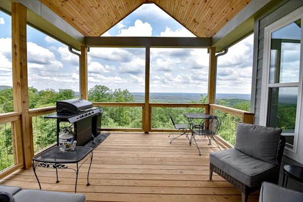 Stunning three-story home with a hot tub, firepit, washer/dryer, & views