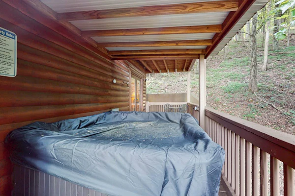 Inviting forest cabin with pool access & picture windows