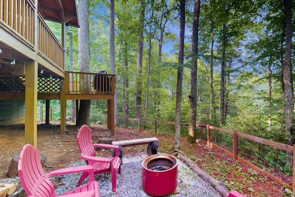 Rustic charmer w/ mountain views, fireplace, grill, yard-Dogs Welcome