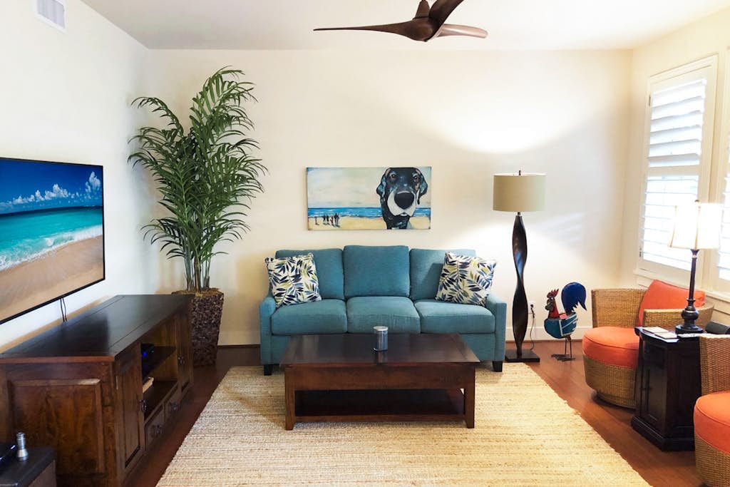 Ocean + mountain view home with WiFi, lanai, onsite pool, & hot tub