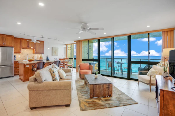 Oceanfront condo in Poipu with balcony, W/D & partial AC - 10 steps to the beach