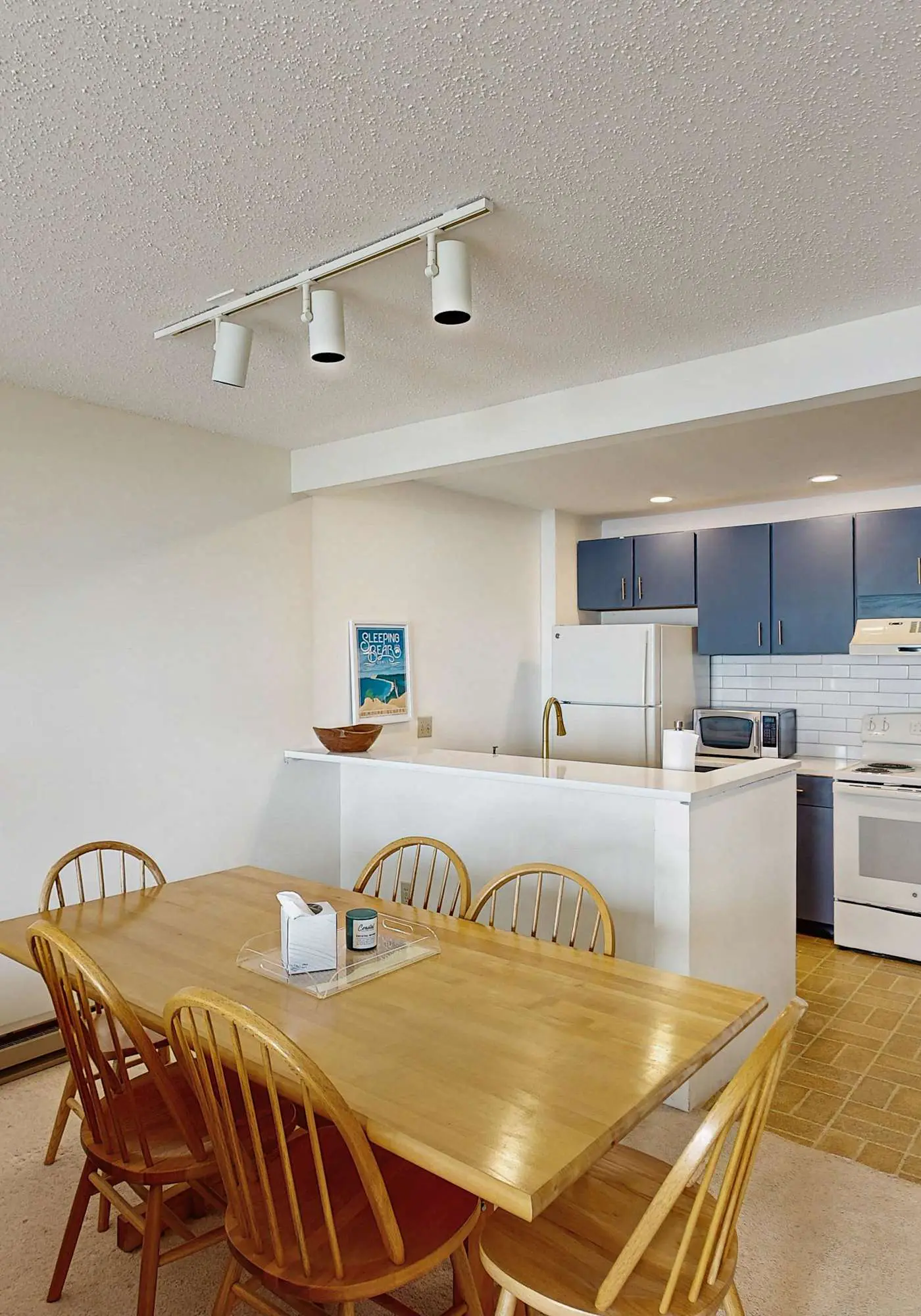Condo in Glen Arbor with Lake Michigan sunset views, fireplace, deck, washer & dryer