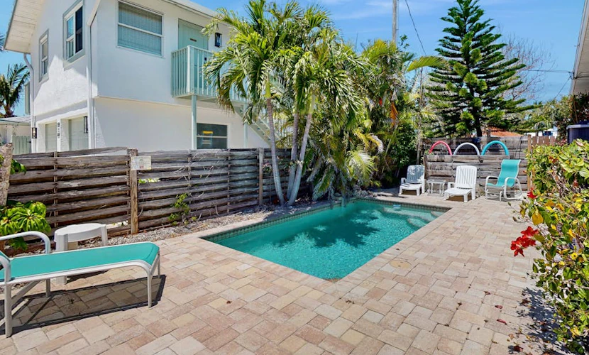 Comfortable and relaxing with pool and just steps from the beaches