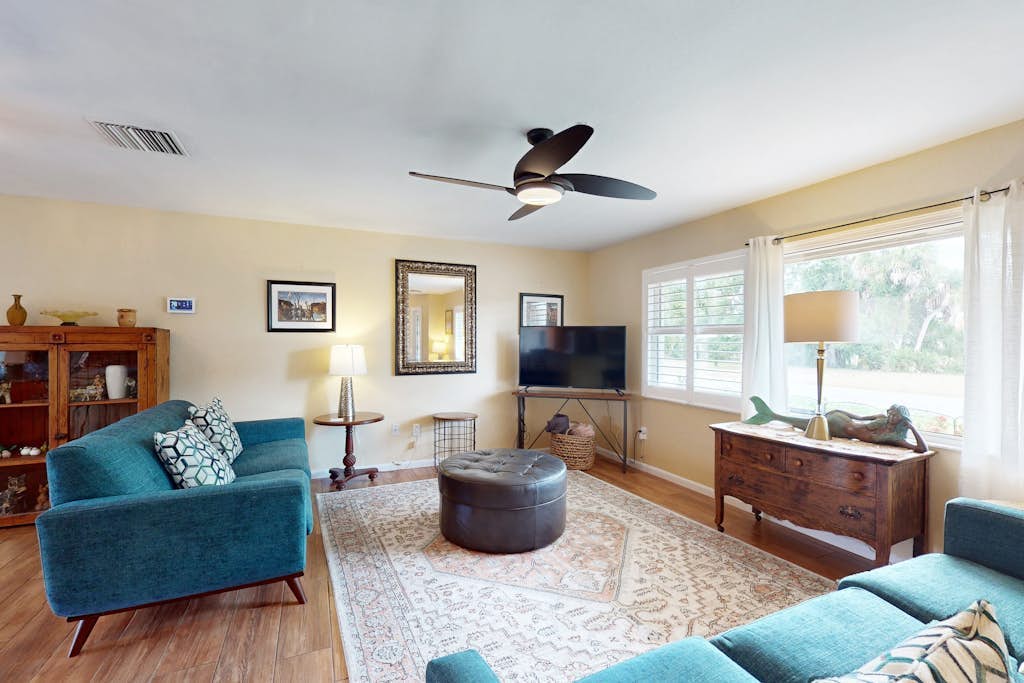 Dog-friendly house with pool, lanai, firepit, grill, patio, & enclosed backyard