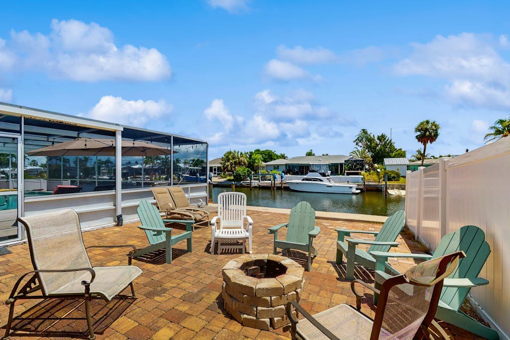 Waterfront home with private, heating optional pool, lanai, and internet
